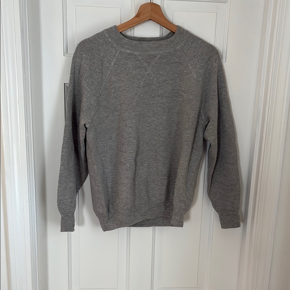 J. Crew Gray Crew Neck Sweater Medium Heather Knit